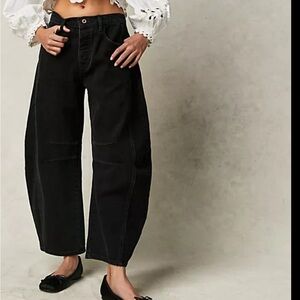 Free People We The Free Barrel Jean Black 29